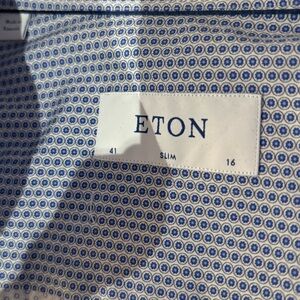 Blue Eton Pattern Dress Shirt